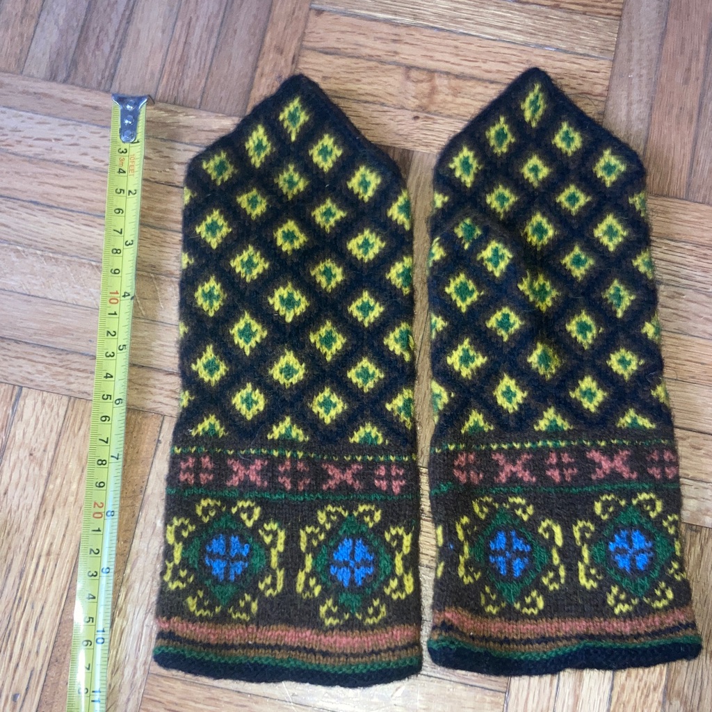 Hand Crafted Multicolor Wool Mittens From Latvia